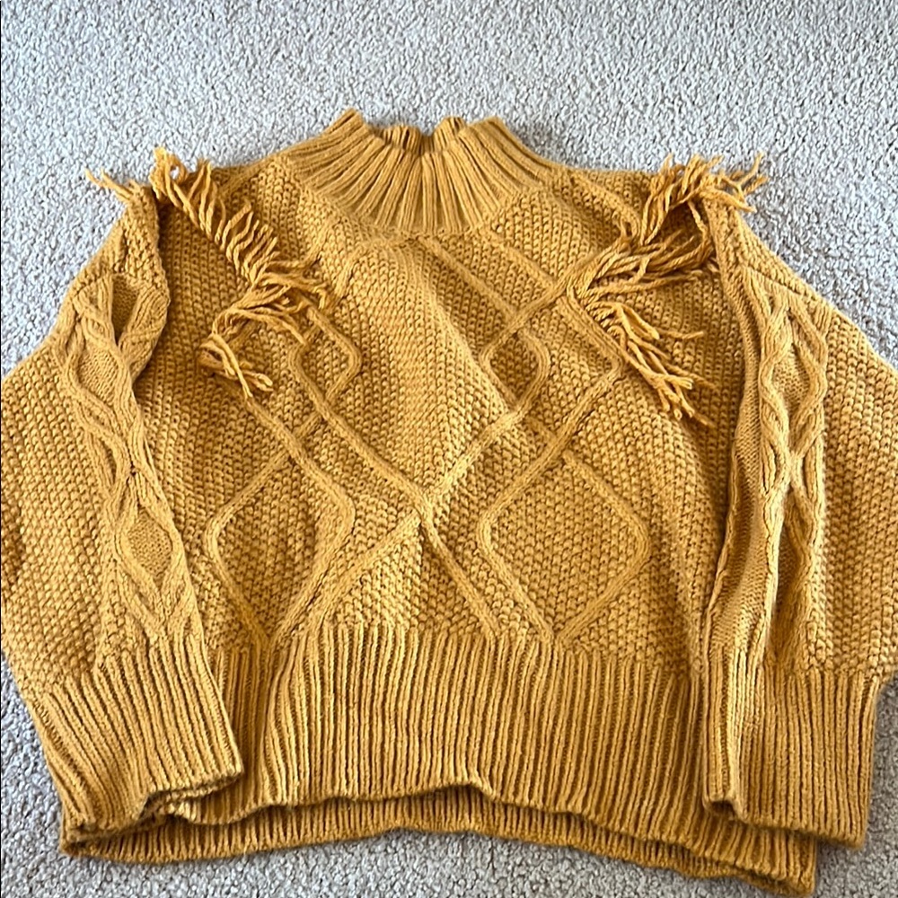 Mustard Cable Knit Sweater
